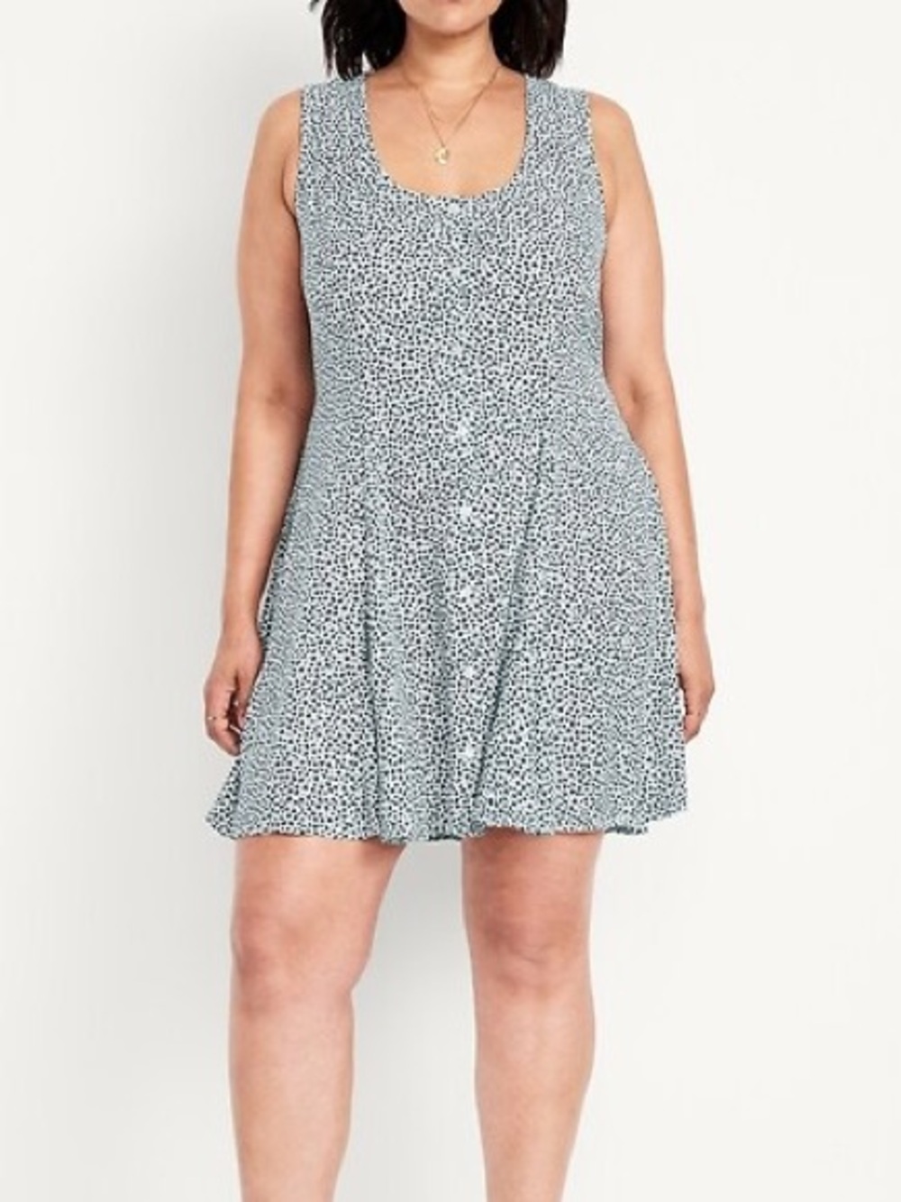 Old Navy Fit & Flare Crepe Button-Front Mini Dress